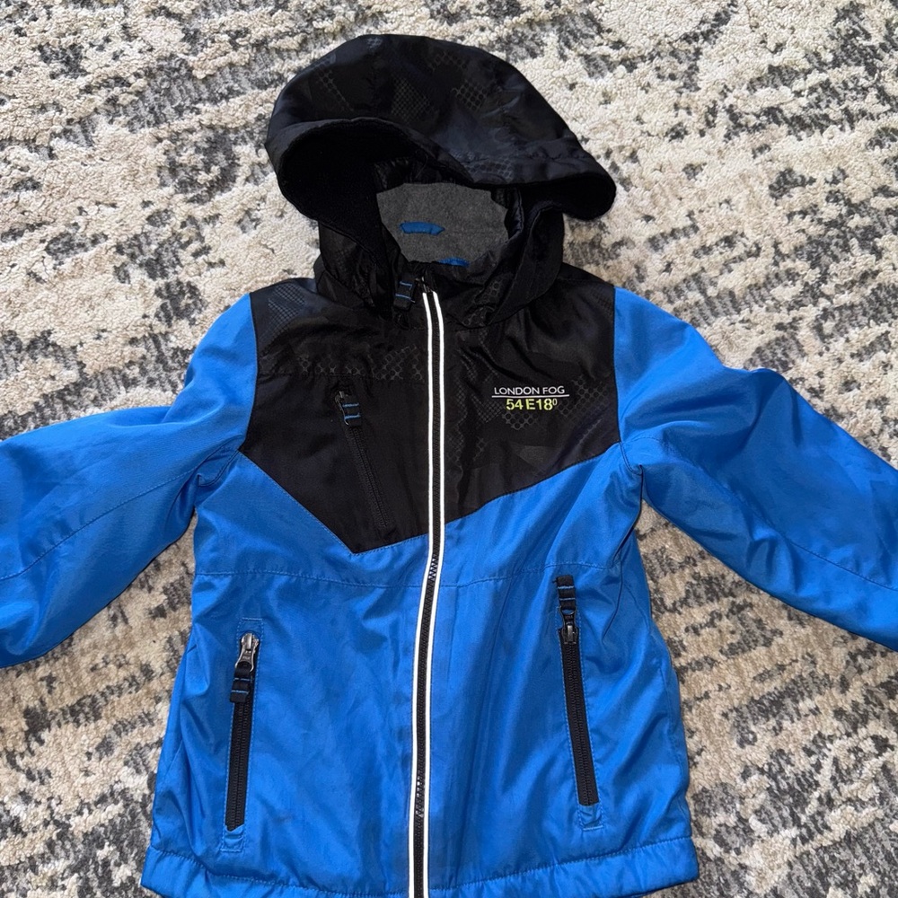 London Fog Kids Blue and Black Raincoat
